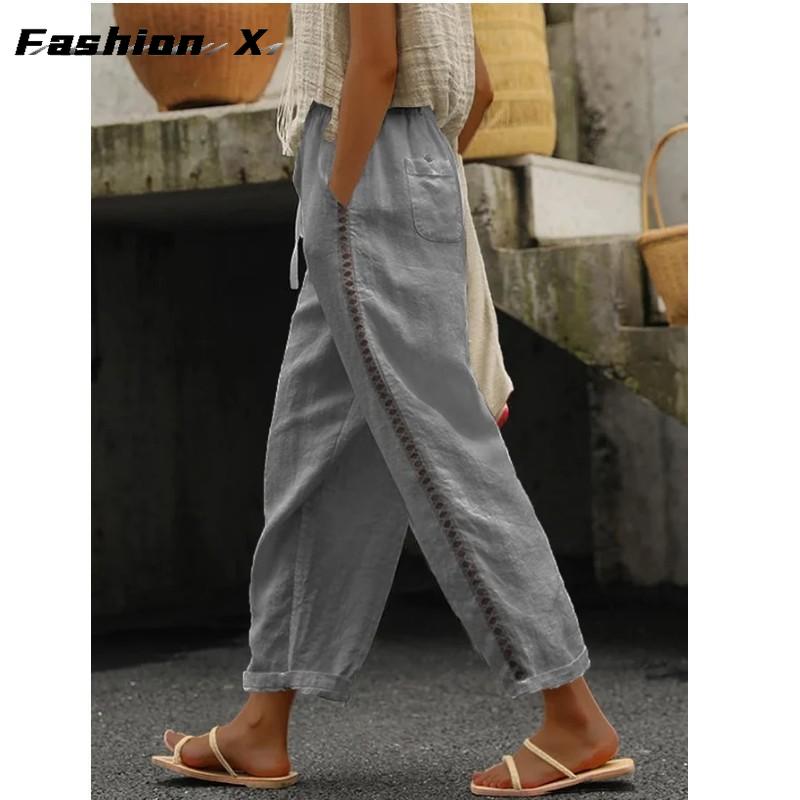 

Широкие брюки, свободные брюки, женские модные повседневные брюки большого размера 3XL светло-серый