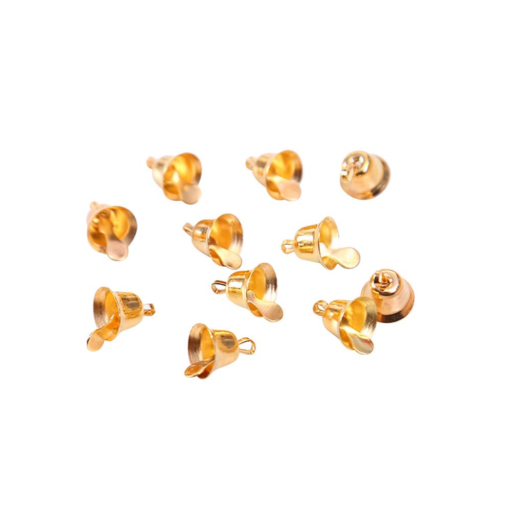 20Pcs Golden Metal Jingle Bells Small Christmas Tree Decorations Xmas Hanging DIY Craft Ornaments Party Festive Decor