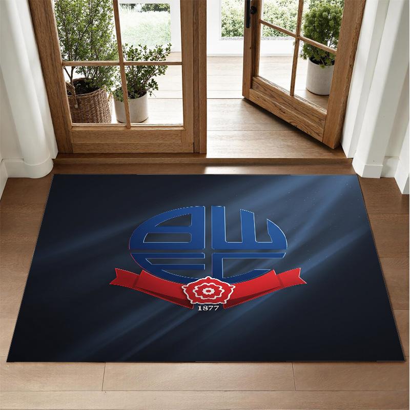 Bolton Wanderers FC Design Crystal Velvet Rug Soft Decorative Mat for Bedroom Entrance