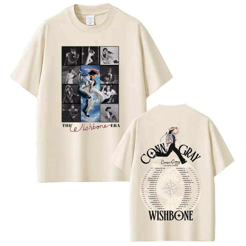 Conan Gray Wishbone World Tour Trička s potiskem Letní Pánská Dámská Vintage Trička Letní Bavlněná Ležérní Trička Topy