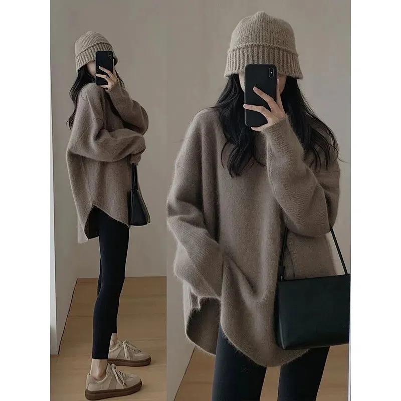 Sweater women's autumn clothing new autumn and winter French chic and beautiful unique knitted base sweater pullover inner top