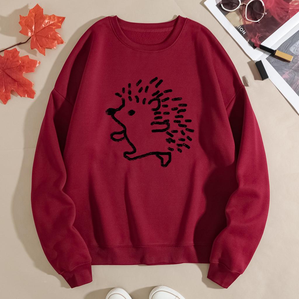Women's Loose Crew Neck Long Sleeve Fashion Printing Casual Tops Women’s