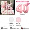 107pc/set Pink Cozy and Cute Style Digital Aluminum Film Balloon 1-9 Suitable for Birthday  Party Anniversary Graduation Season