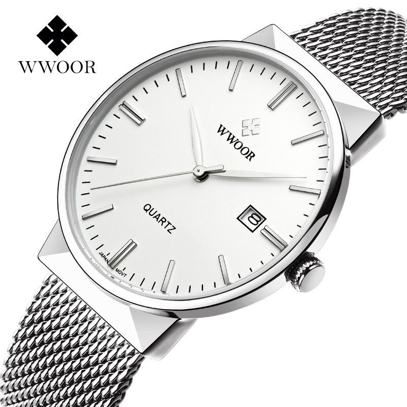 Wwoor Hold Love 8826 Mesh Strap Men'S Quartz Watch Slim Waterproof