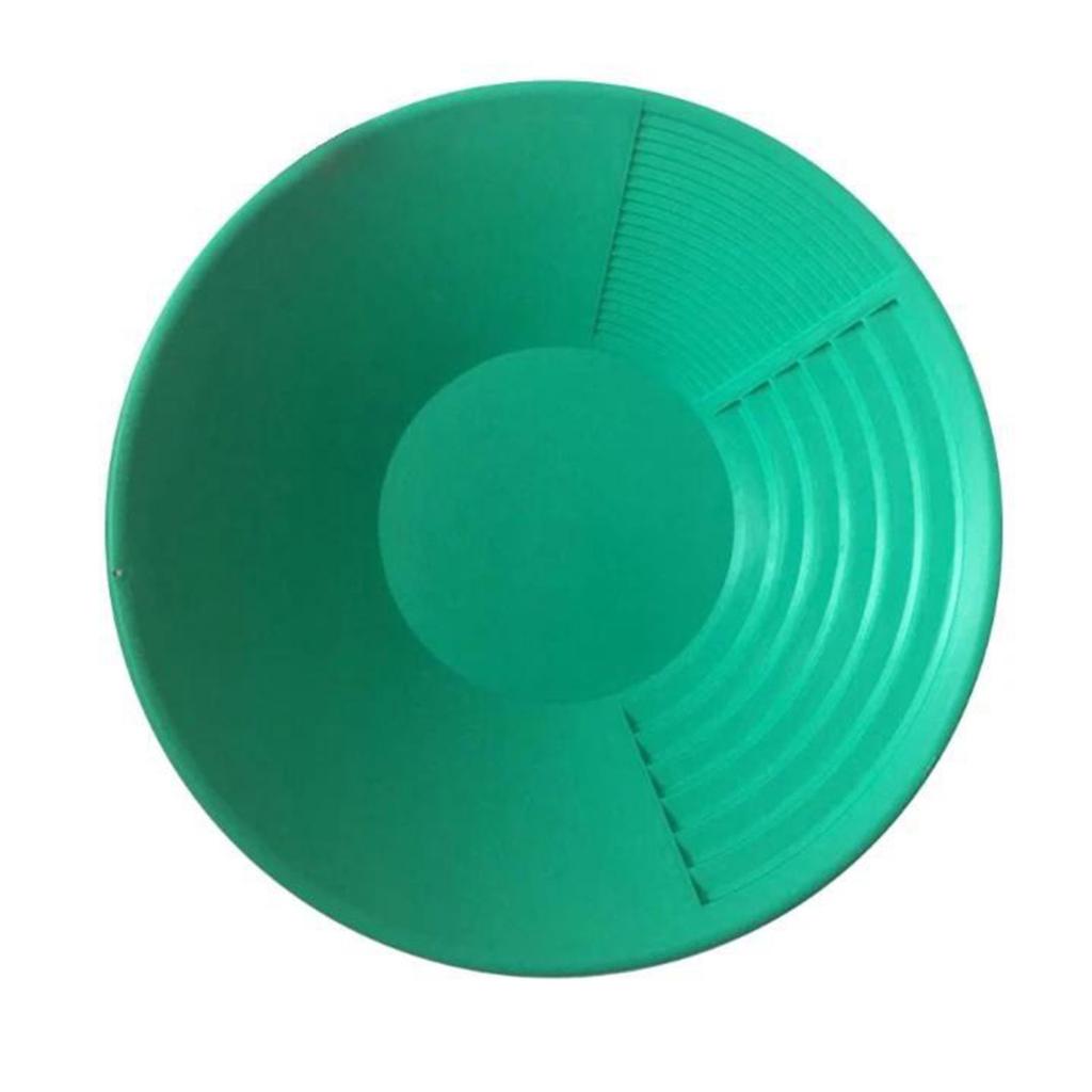 Yousheng Manual Panning Pan Heavy Duty Three Riffles Rare Metal Prospecting Pan Portable Lightweight Round Plastic Basin Sifting Tool