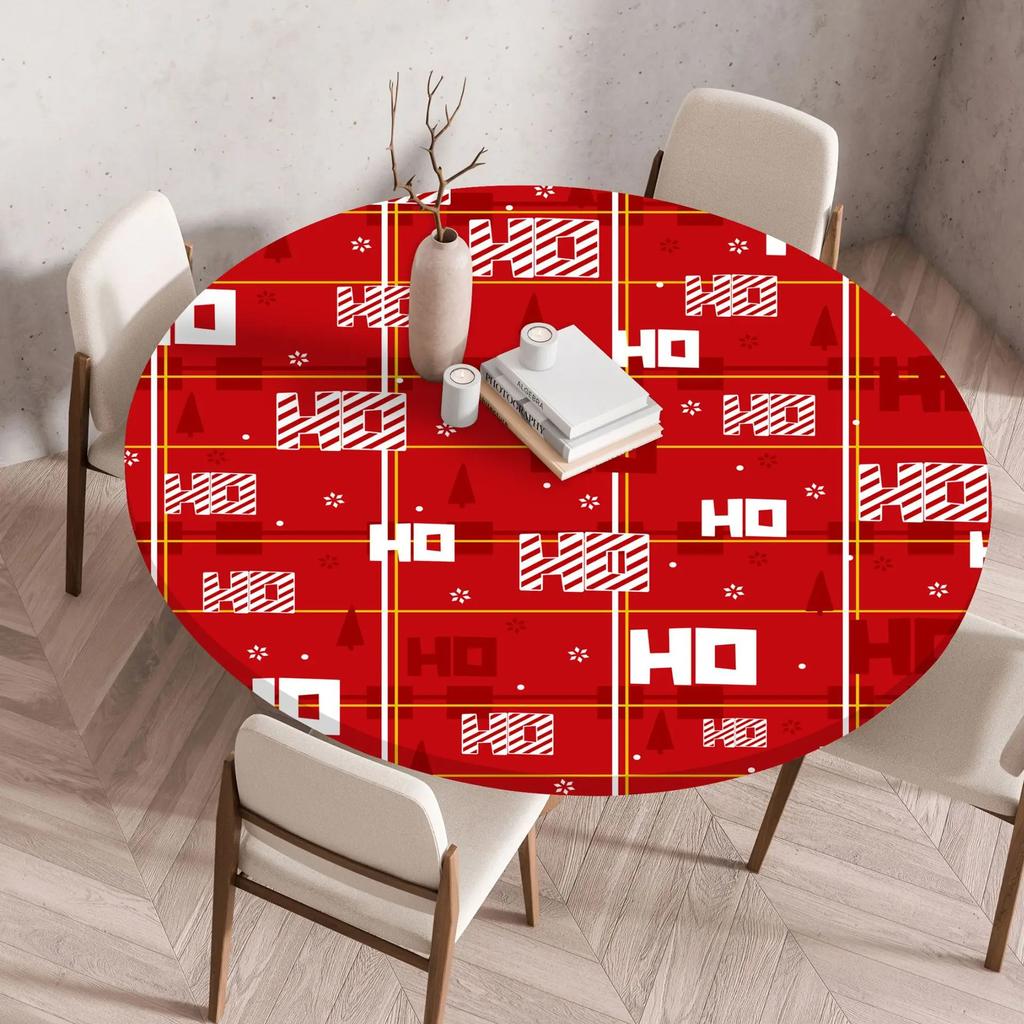 2025 Neue passgenaue runde Tischdecke mit Blumenmuster - Wiederverwendbar Wasserdicht Fleckenresistent Elastischer Rand für Zuhause Esstisch Hochzeitsdekoration