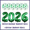 32inch 2026 Foil Balloons Color New Year Party Decorations Anniversary Supplies 12 Inch Glitter Latex Balloons Photo Booth Props