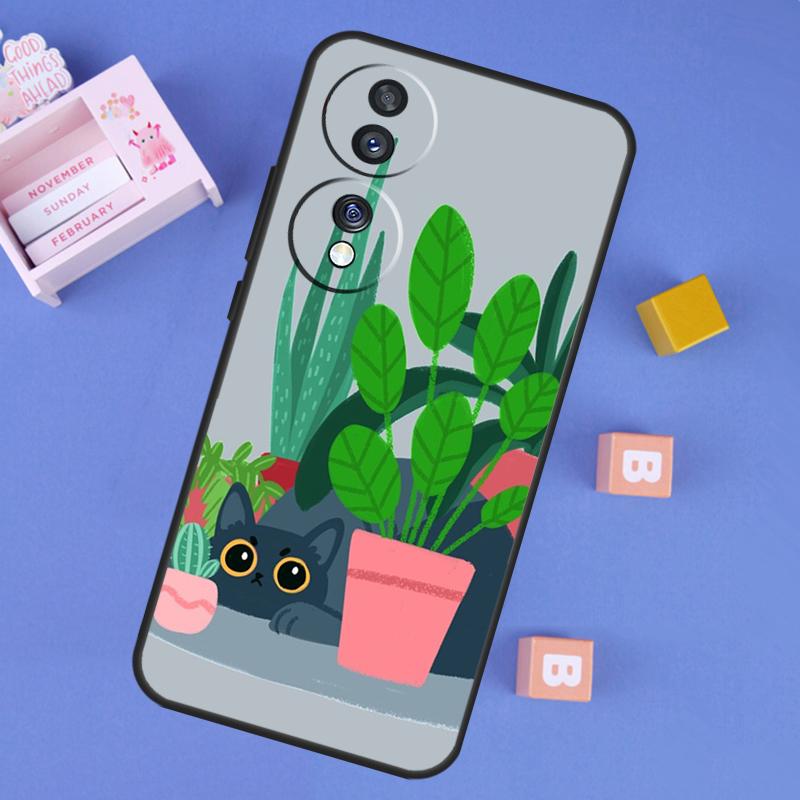 

милые черные кошки Чехол Для Honor X9d X9a X9b X9c X8b X8c Win RT 200 400 Pro 70 90 Magic 7 Lite 5 6 8 Pro Обложка Honor 90
