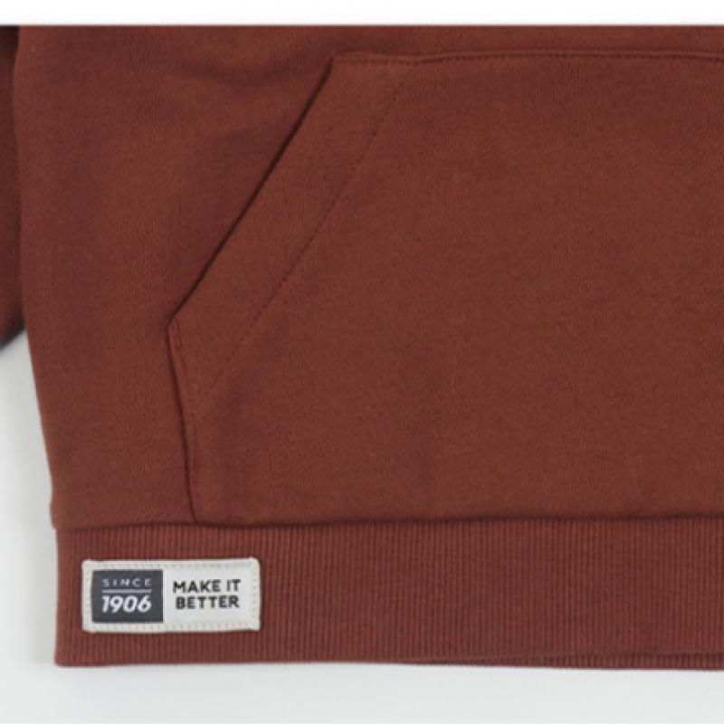 New Balance Kids Embroidered Point Brushed Hoodie Brown