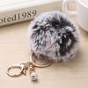 Cute Fluffy Fur Pompom Keychain Soft Faux Rabbit Fur Ball KeyChain Car KeyRing Women Charm Bag Pearl Pompom Pendant Jewelry