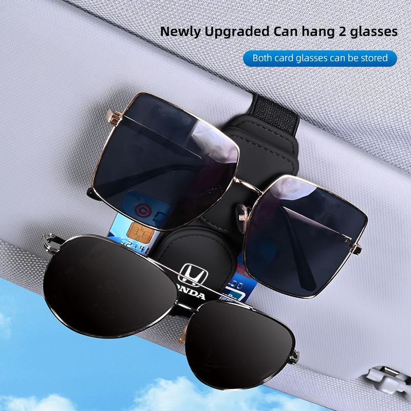 Car Glasses Clip Multifunction Leather Card Ticket Holder For Honda Civic Fit Jazz Accord Pilot CRV Odyssey Passport City Vezel SM1