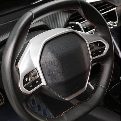 ABS Carbon Fiber Steering Wheel Cover Trim Sticker For Peugeot 208 E208 E2008 2020-2025 3008 GT 4008 5008 Accessories