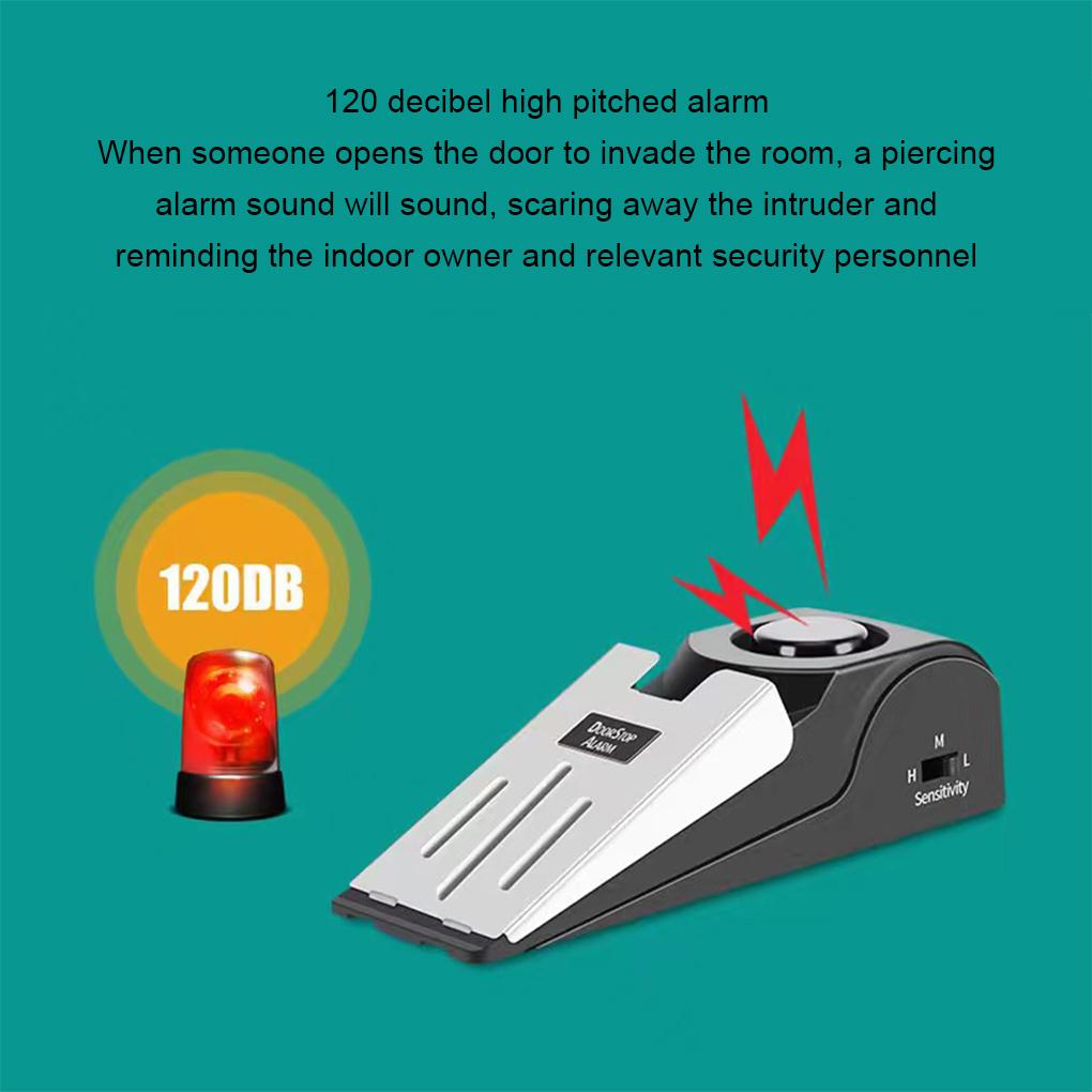 Stainless Steel Door Stop Alarm With 120 Decibels High-pitched Alarm Door Stoppers Security