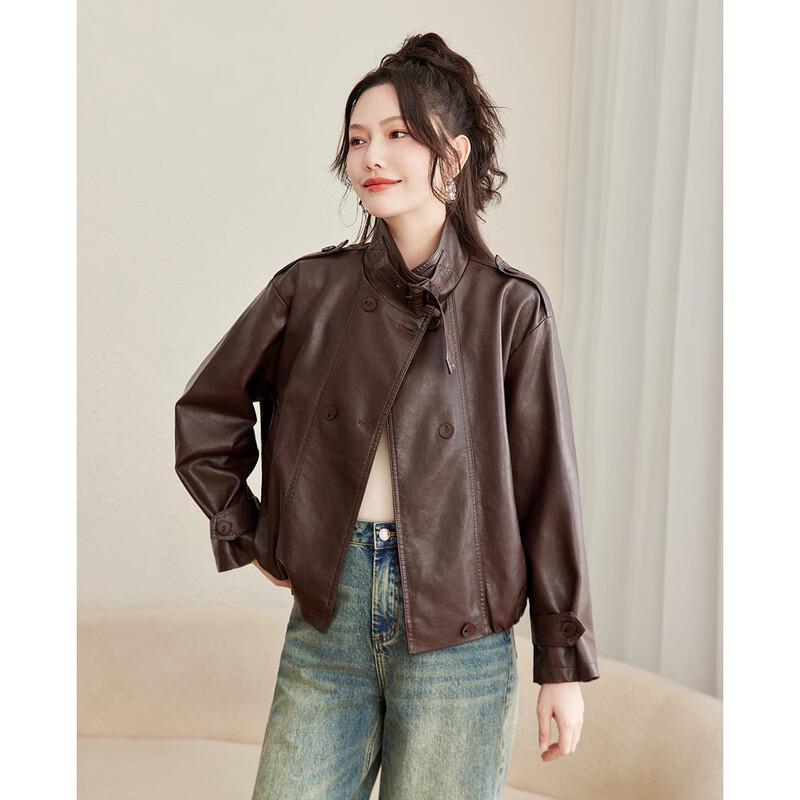TERRE BLEUE Women's Fall 2025 Faux Leather Biker Jacket