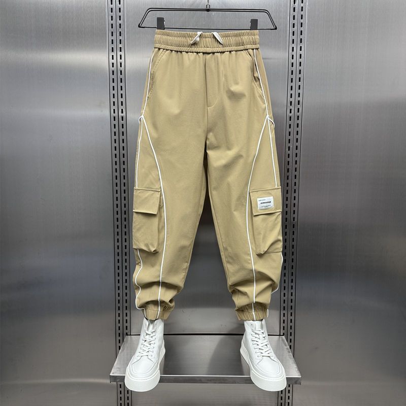 

Осенний мужской комбинезон, корейская версия универсальных спортивных брюк, большие прошитые карманы, быстросохнущие повседневные шаровары M хаки