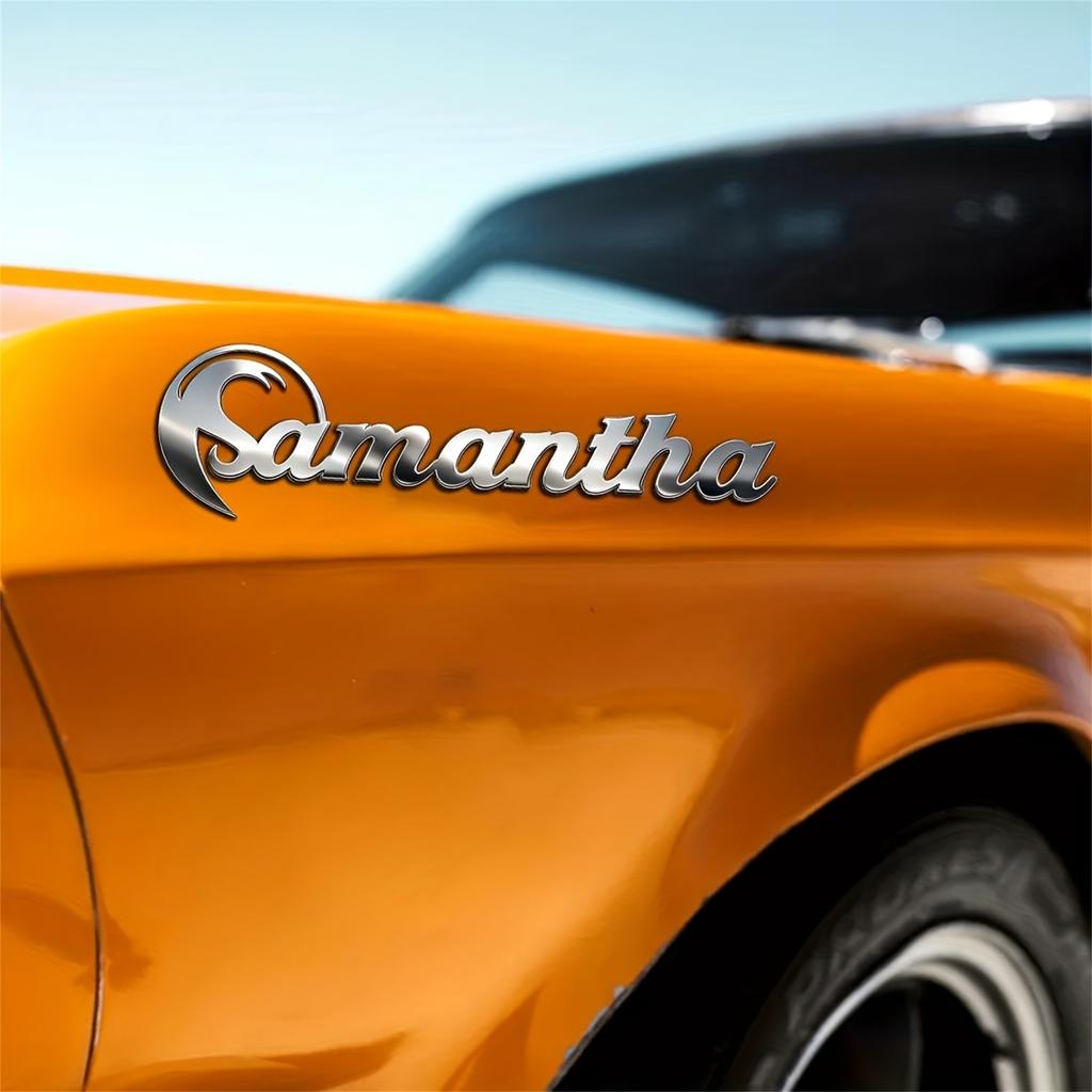 SAMANTHACar Signs - Heavy Duty Metal Letters With Strong Adhesive Backing, Stainless Steel For Cars, Trucks, Boats, Pianos - Ideal Gift For Cars