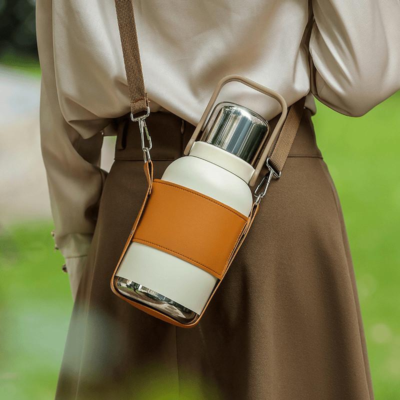 Stainless Steel Insulated Travel Mug With Large Capacity And Handle For Outdoor Use
