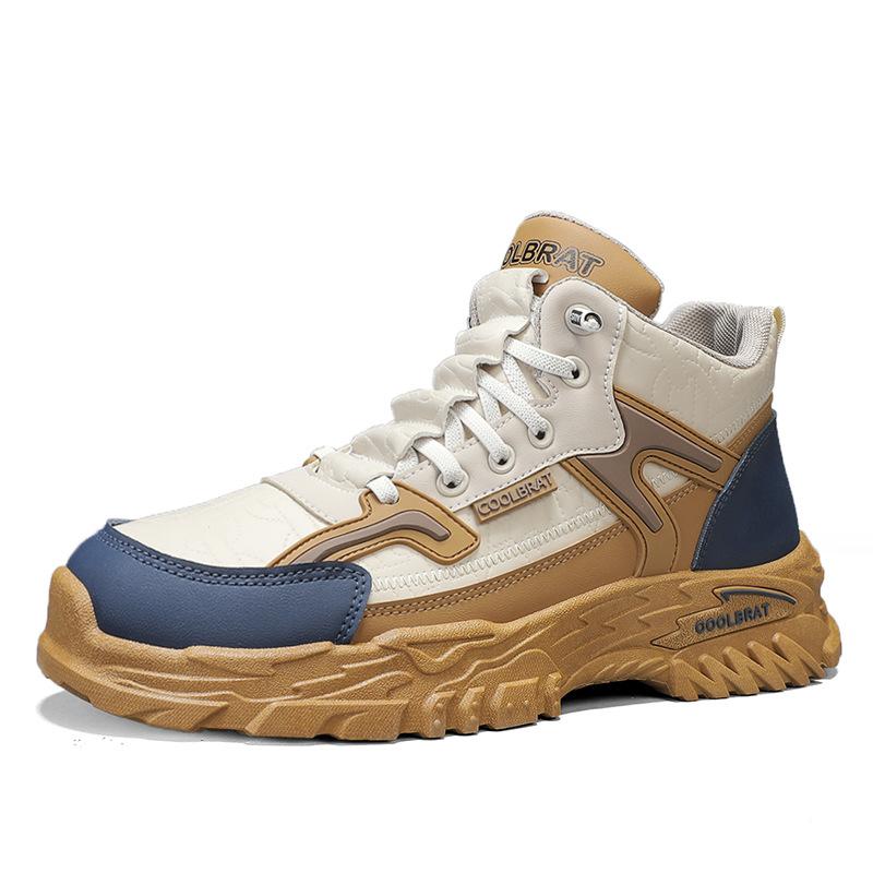 

Men s shoes autumn new high-top thick-soled non-slip and wear-resistant work shoes cover feet casual Martin tooling sports shoes 44