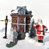 10pcs/set Christmas Ornaments Luminous House Small House Decoration Santa Claus Suit Gift Gift Decorations for Home