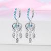 925 Silver Dream Catcher Earrings For Women Exquisite Zircon Carp Stud Fashion Jewelry Gift