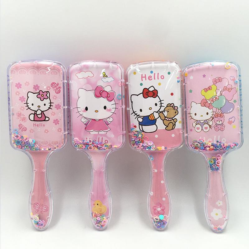 Sanrio KT Cat Children's Hair Comb - Cute Cartoon Cushion Airbag with Flowing Sand, Various Styles Available