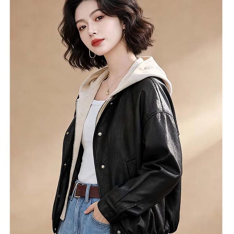 EST+II Women's Color-Block Hooded Casual Short Jacket
