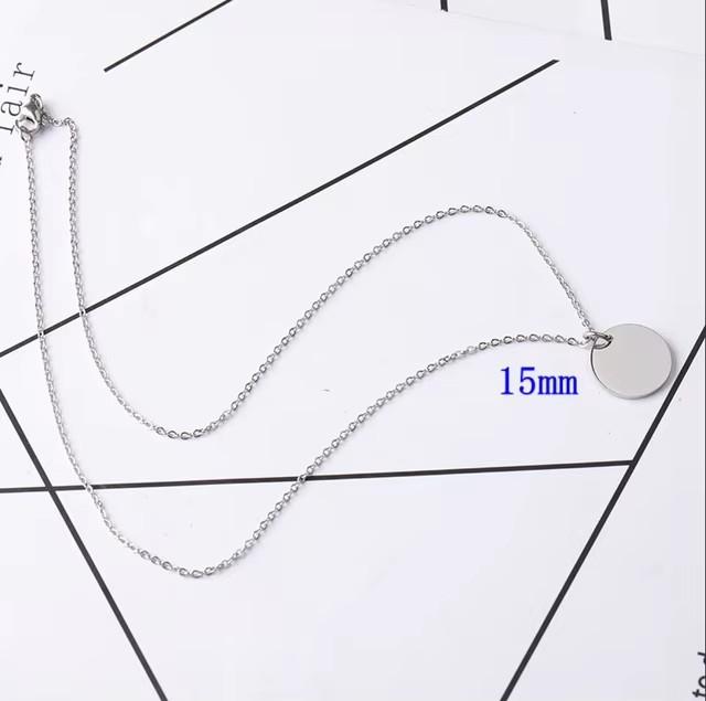 

10 pcs Stainless steel mirror polished necklace PVD plated disc pendant necklace, suitable for women s fashion jewelry 45-60cm 45cm
