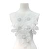 Apparel Accessories White Embroidery Beaded Pearl Flower Piece Collar Cloth Sticker Decal Decoration
