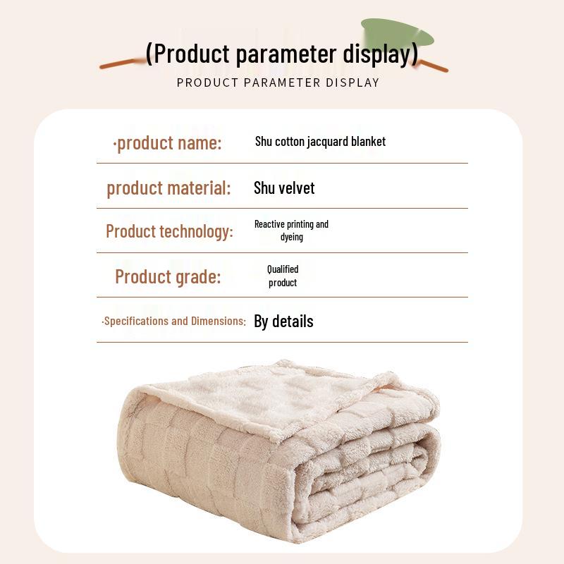 Plush Checkered Taffeta Jacquard Sofa Cover Blanket