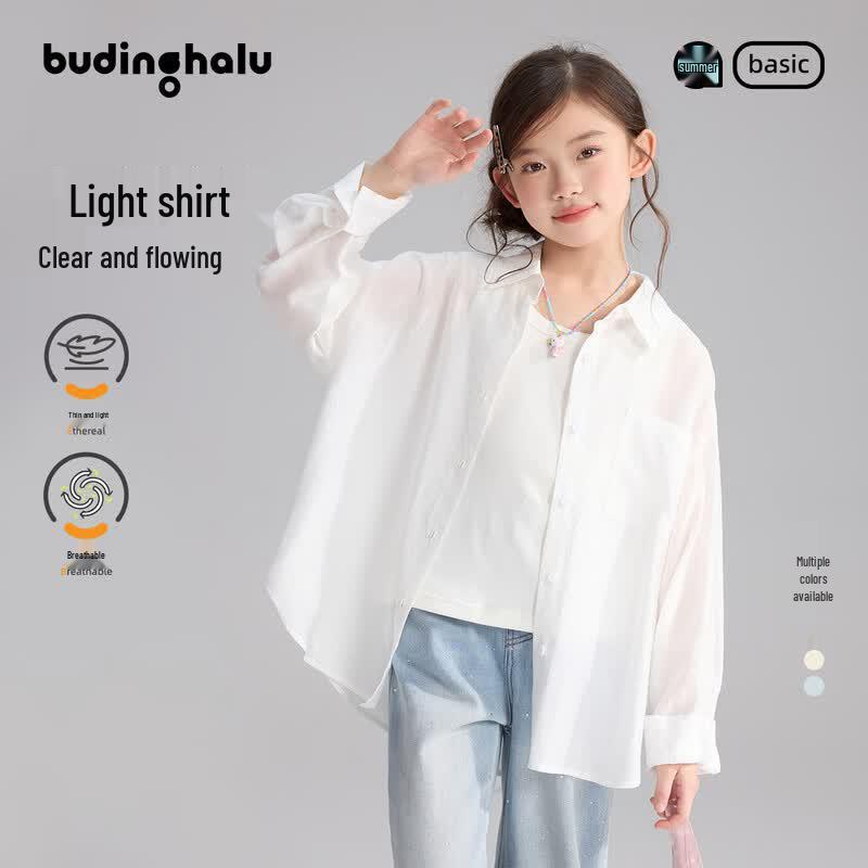 Girls  Cloud Silk Lightweight Button-Up Shirt 160