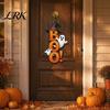 Halloween Hanging Sign Boo Ghost Sign, Wooden Door Hanger Cute Retro Decor Witch Hat for Front Wall Festival Celebration