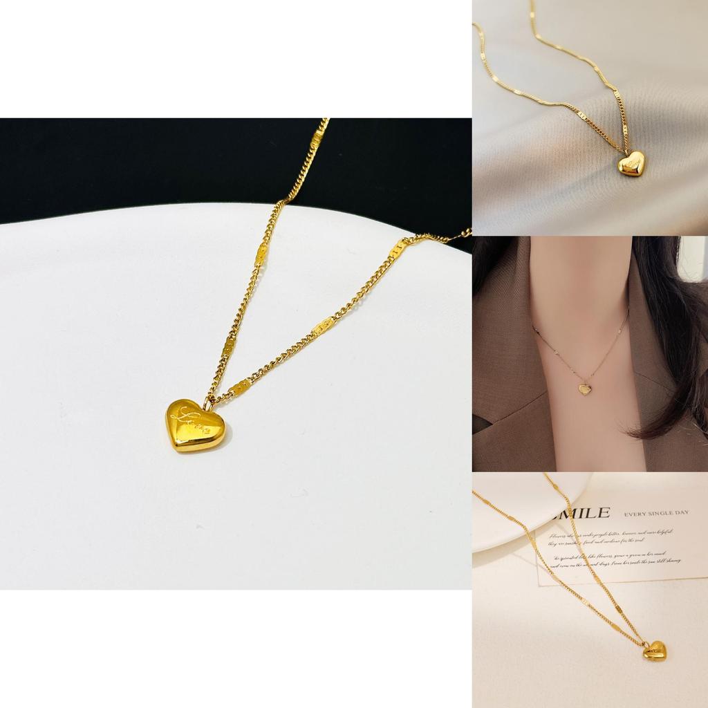 Minimalist Titanium Steel Letter Pendant Necklace With Gold Plating For Daily Wear And Gifts