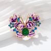 Chinese Style Peony Brooch Painted and Dripping Oil Two-color Butterfly Brooch Design Sense Pin Cheongsam Accessories
