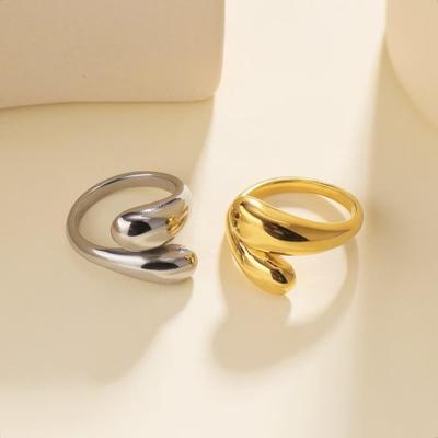 Europäischer und Amerikanischer Beliebter Edelstahl Tropfenring – Nische Titanstahl, Nicht verblassendes Design