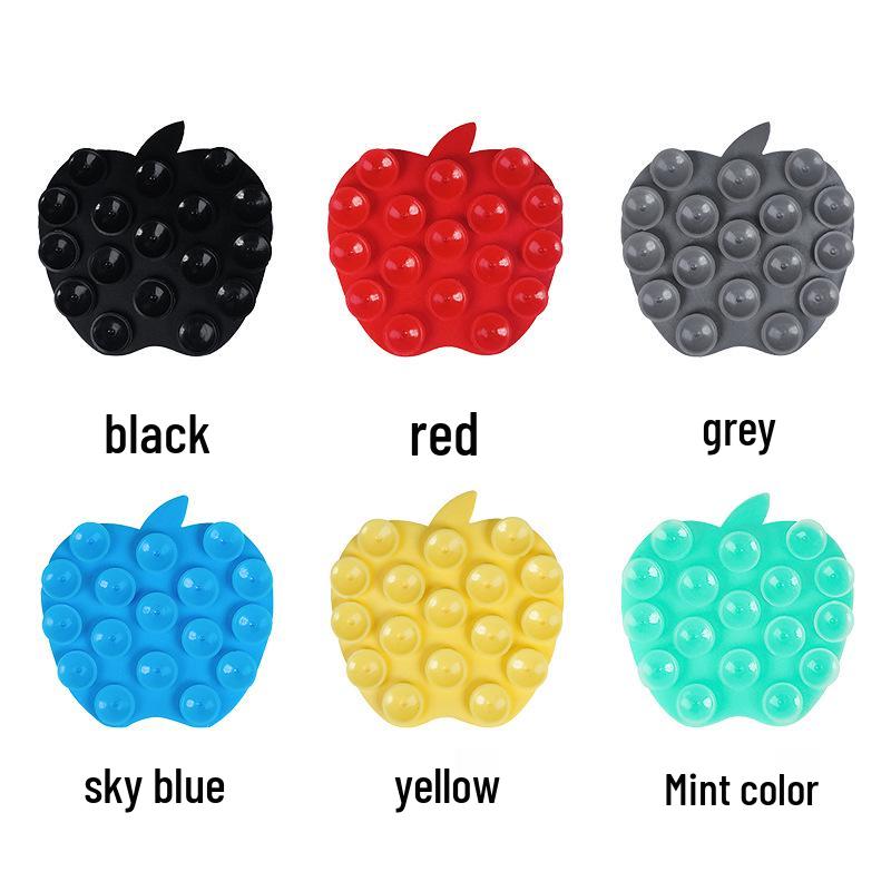 Heart & Fruit Shaped Silicone Suction Cup Phone Holder - Reusable, Double-Sided, Round/Square Fixator.