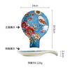 Specialty Restaurant Ceramic Plates, Creative Spoon Shaped Flower and Bird Patterned Snack Plates, Irregular Dessert Plates
