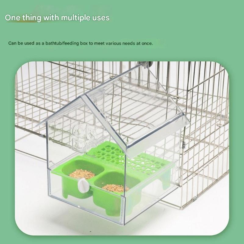 Durability Bird Feeders Two Separate Food Chambers Transparents Container Tracking Effortlessly Refill Stable Cage