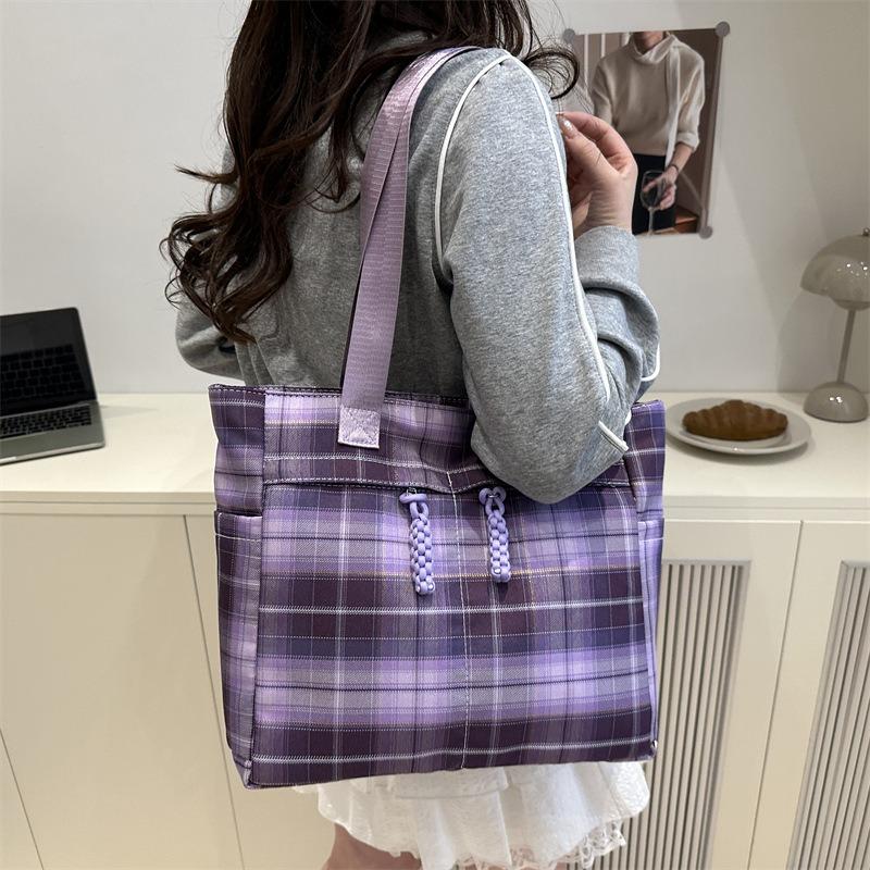 Premium casual plaid beautiful portable tote bag new fashion versatile shoulder bag underarm bag women's bag