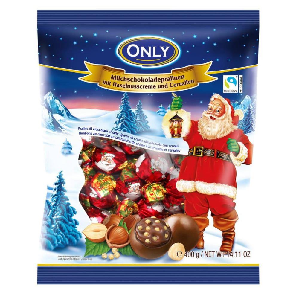 Nur Weihnachtspralinen mit Haselnusscreme 400 g