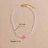 Personality popular, pearl mix and match flower beaded necklace women's simple collarbone chain choker
