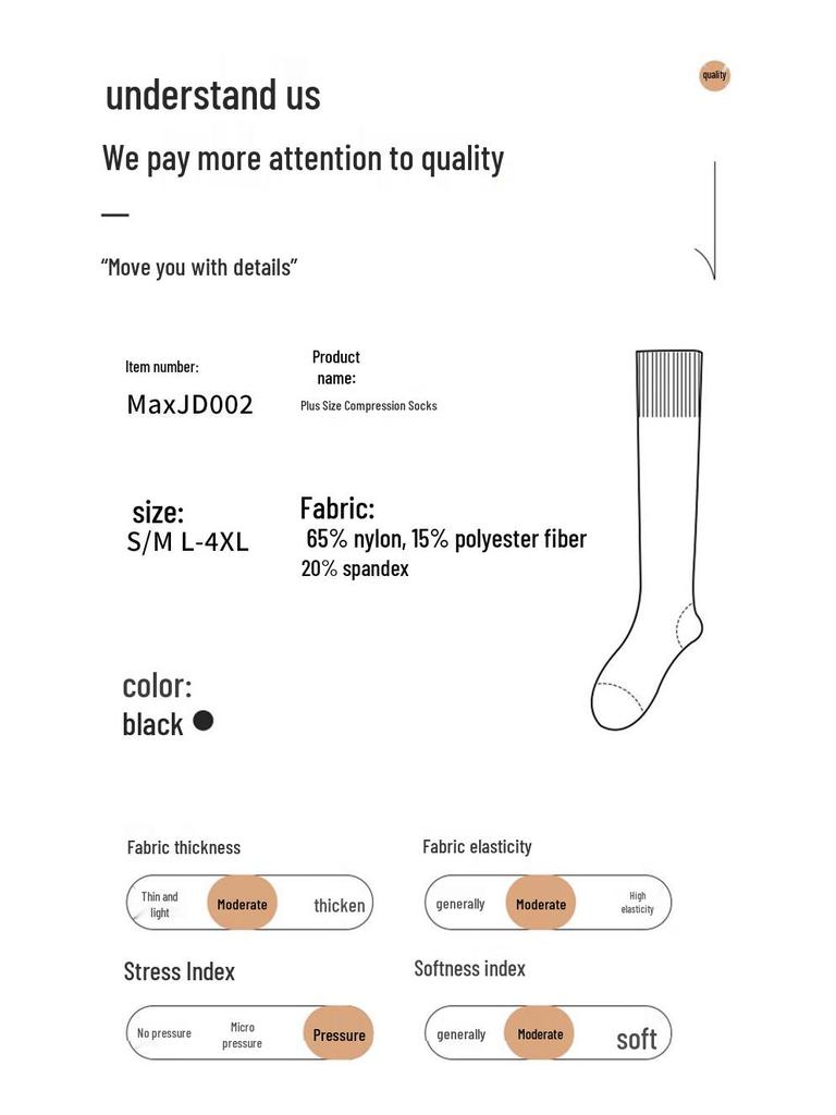 Extra široké kompresní ponožky plus size pro muže a ženy, 6XL elastické návleky na nohy