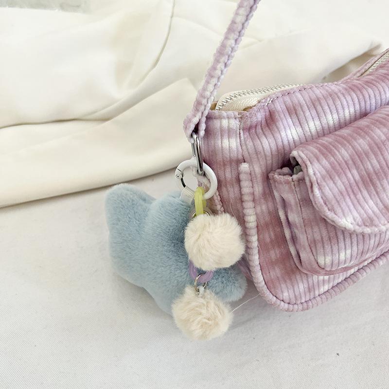 

Вельветовая женская сумка новая модная милая клетчатая повседневная универсальная сумка через плечо сумка подмышку маленькая квадратная сумка