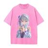 Re ZERO Starting Life In Another World Emilia Printed Tee Men Women Washed Cotton T-shirts Retro T Shirt Harajuku Unisex Tshirt