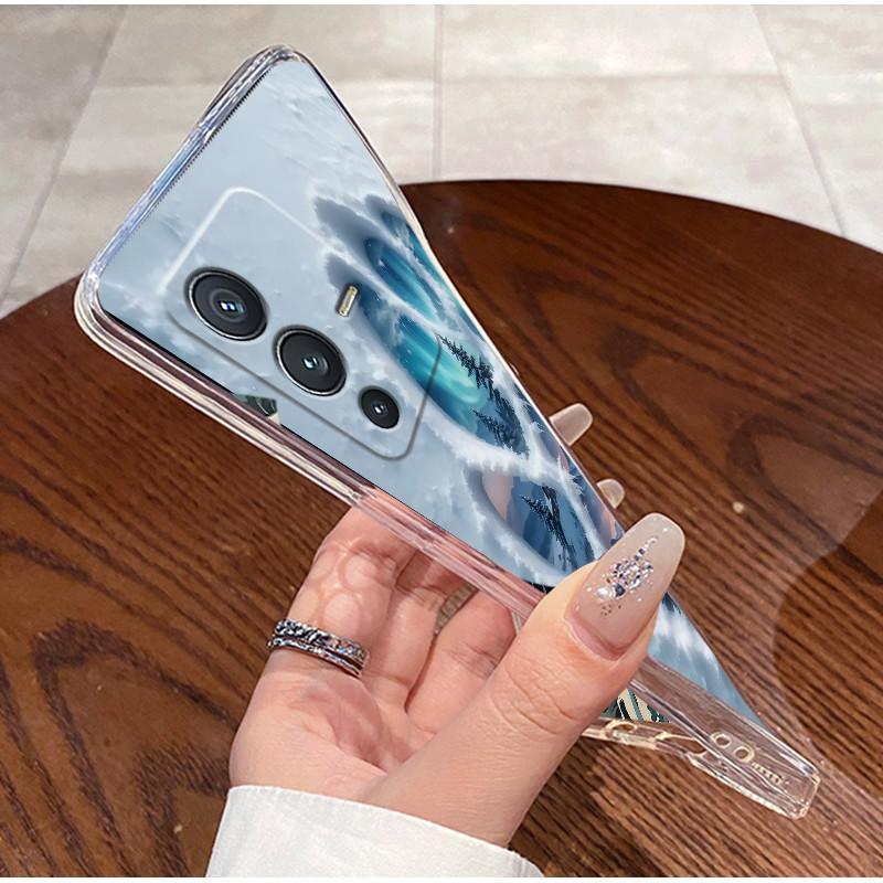 Popular Cute Little Panda Pattern For Vivo V23 Pro Phone Case For Vivo V23 Pro Transparent TPU Silicone Shockproof Soft Casing