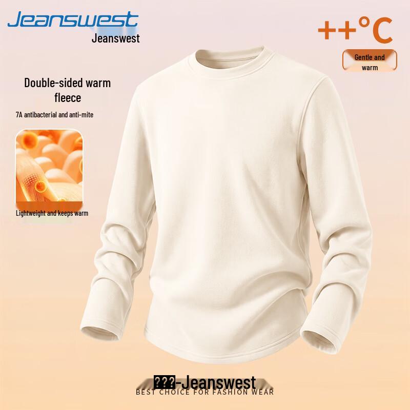 Jeanswest Men's Double-Sided Velvet Long Sleeve T-Shirt