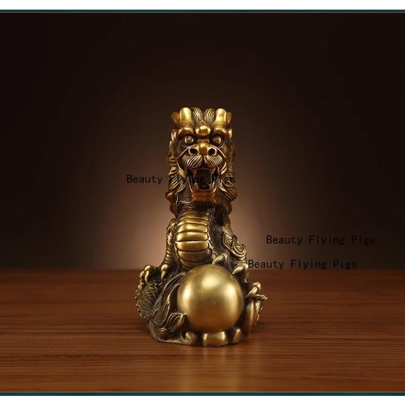 1pc Metal Dragon Ornament Zodiac Dragon Mascot Apartment, Shop Decoration Metal Handicrafts Feng Shui Accessories Animal Model