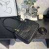 New Leather Woven Camera Bag Tofu Bag Niche Retro Boston Women's Bag Cross-border Fashion Shoulder Messenger Bag