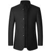 Autumn Winter Coat Men Stand Collar Solid Coats Mens Business Casual Woolen Jackets