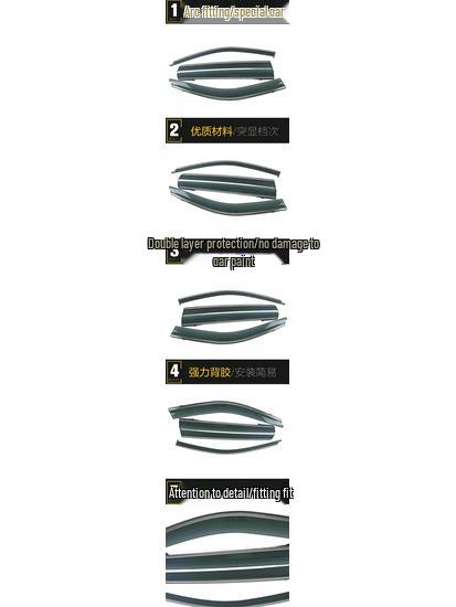 Landwind X8 12-18 Rain Guards & Sun Visor Trim 3D Stainless Steel Strips