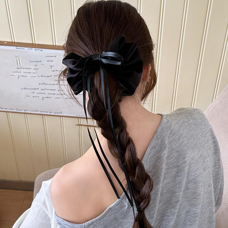 Fabric Satin Bow Streamer Large Intestine Hair Band Women's Fresh and Fashionable Head Flower Versatile Headgear Hair Accessories
